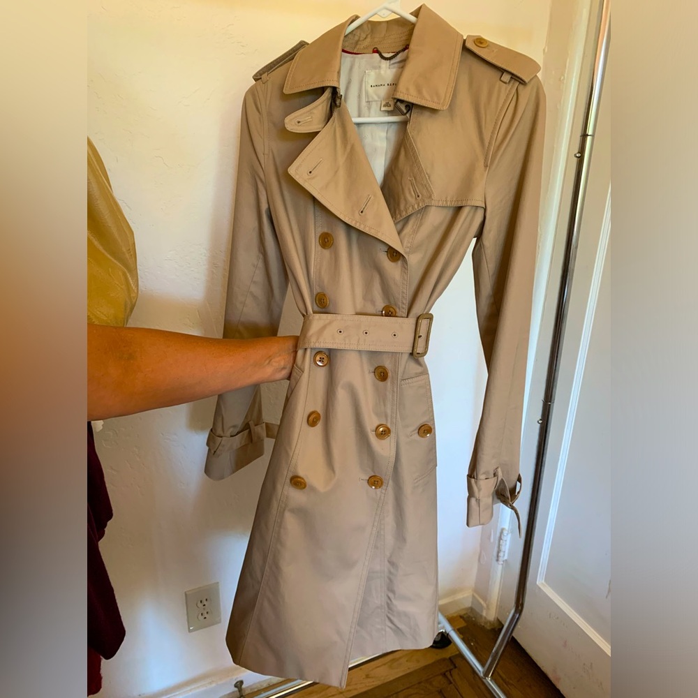 Banana Republic Khaki Trench Coat